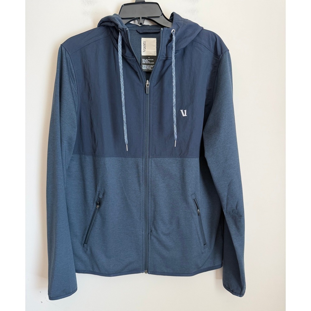 Vuori Sunday Element Men's Full Zip Hoodie Blue Size Medium Excellent Cond